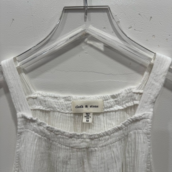 Anthropologie Cloth & Stone White Gauze Halter Tank Top Square Neck XS - Picture 7 of 8